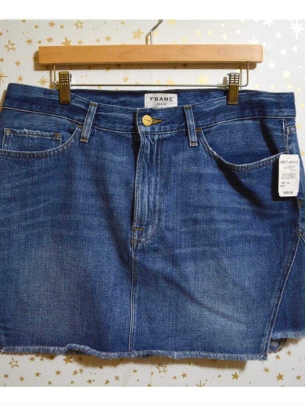 NWT Frame Denim Raw Edge Mini Skirt Size 33